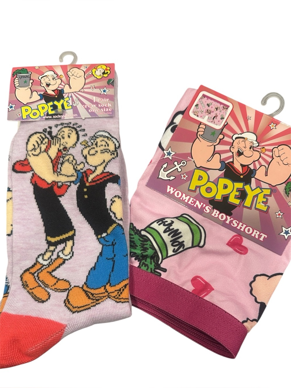 Popeye Cartoon Crew Socks & boy shorts set